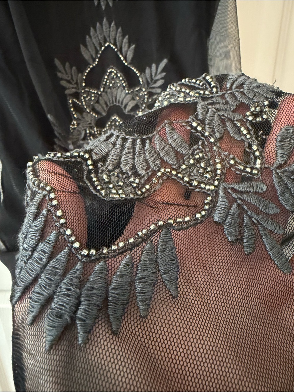Abercrombie & Fitch Black Embroidered Mini Tank Dress - Picture 5 of 6